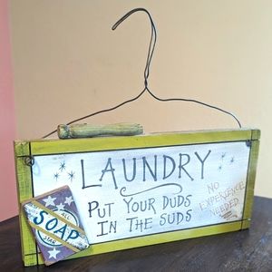 Rustic laundry sign